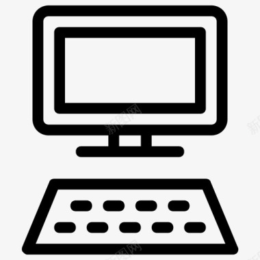 手绘计算机计算机显示器用户界面图标