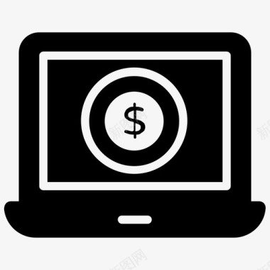 网上货币电脑金融交易图标