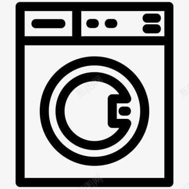 洗衣机洗衣衣服家务图标