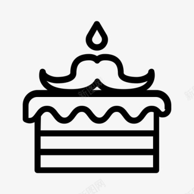 父亲节蛋糕生日胡子图标