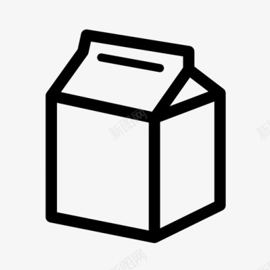 一盒牛奶奶油包图标