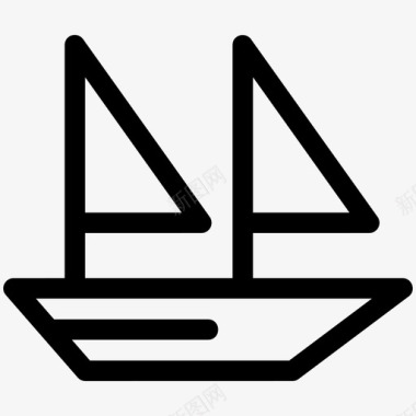 轮船帆船轮船交通图标