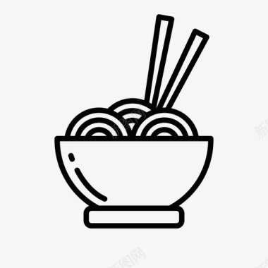 面条面条碗筷子图标
