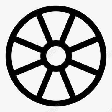轮毂轮毂简单干净的圆形笔划图标