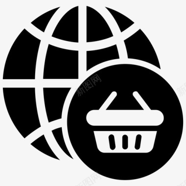 互联网网页图标设计全球购物电子商务国外购物图标