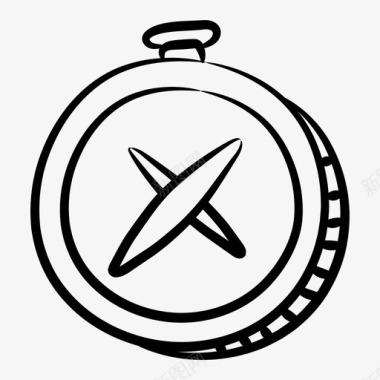 火焰美元图标罗盘定向仪地理图标