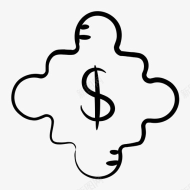 火焰美元图标美元网络公司网络货币网络图标