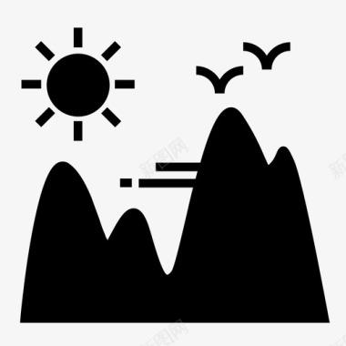 风景景区标志山脉巴西自然图标