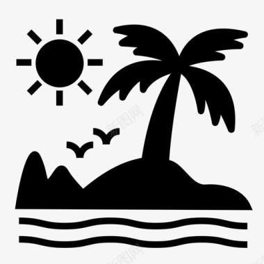 巴西标志岛椰子假日图标