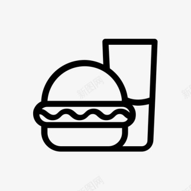 食物和饮料餐汉堡饮料图标