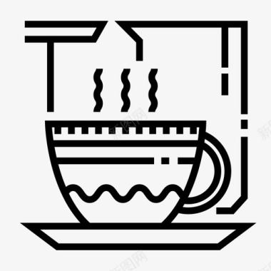 英国大本钟茶咖啡杯子图标
