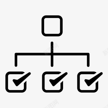 业务工作检查表工作分配组织结构图图标