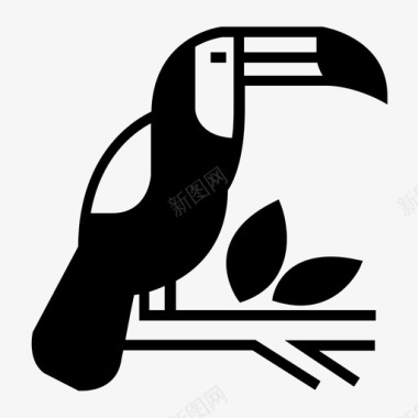 巴西标志巨嘴鸟动物鸟图标