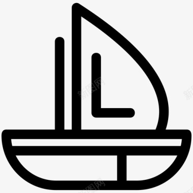 轮船帆船轮船交通图标