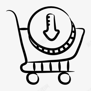 火焰美元图标电子商务接收产品购物图标