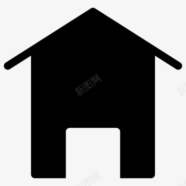 黑色房子房子应用程序家图标