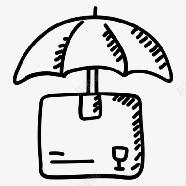 公共标识安全包裹保险包裹保护包裹安全图标