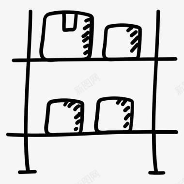 搬家货物采购产品库存货物包裹架图标