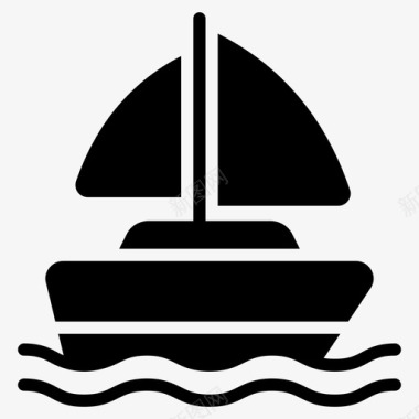 运动帆船划船船艇图标