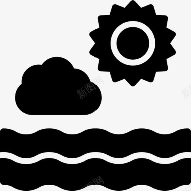 水波浪浪云海图标