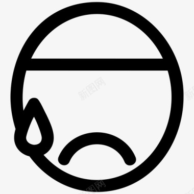 冷漠表情哭泣沮丧表情符号图标