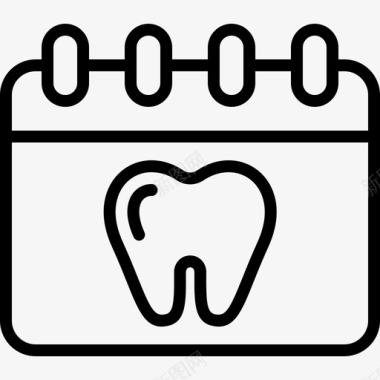 粉色牙齿图标日历牙科日程表图标