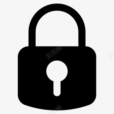 公共标识安全锁挂锁密码图标