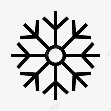 冬天的天气雪花雪花艺术天气图标