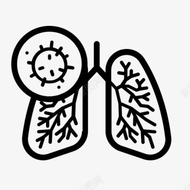 器官呼吸病毒呼吸肺图标