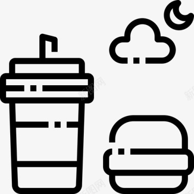 餐厅海报开斋节禁食食物和餐厅图标