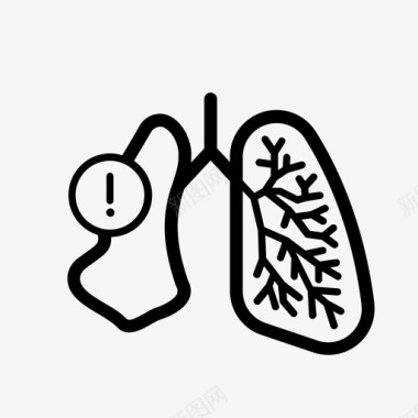 器官肺萎陷呼吸肺图标
