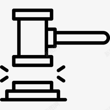 镂空锤子拍卖银行商业图标