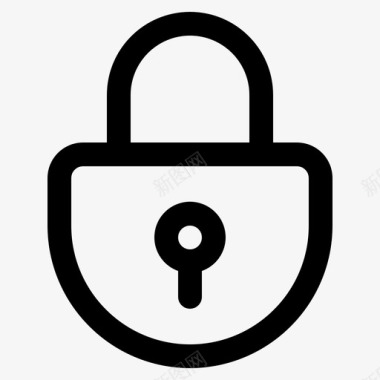 公共标识安全锁挂锁密码图标