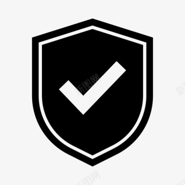公共标识安全保护复选标记防御图标