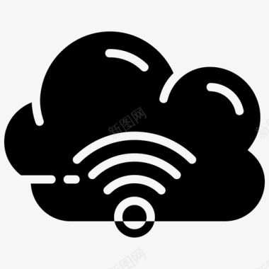 无线网信号云无线网络服务器图标