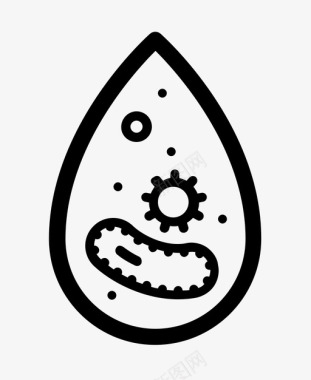 动感水流免抠水细菌细菌污染图标