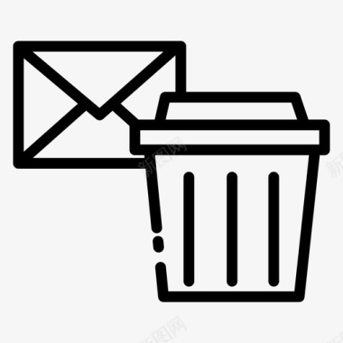 垃圾删除图标电子邮件删除删除电子邮件图标