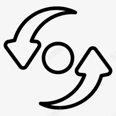 简单水墨同步箭头备份图标