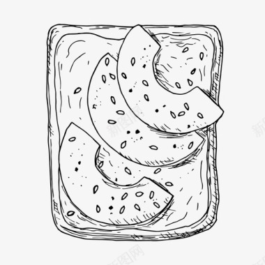食物和饮料鳄梨吐司奶油奶酪食物图标