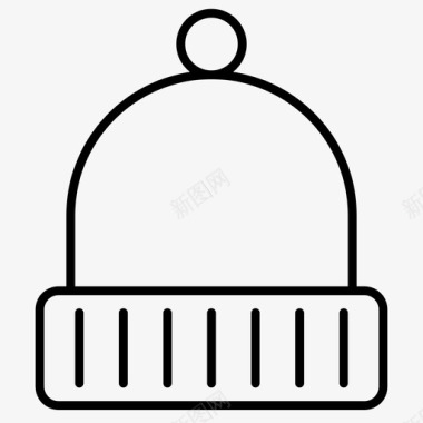 冬季标志小豆豆帽子针织图标