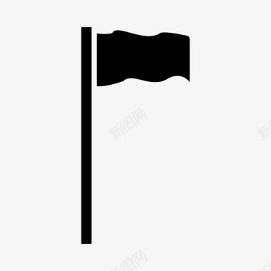 运动种类标志旗帜终点道路图标