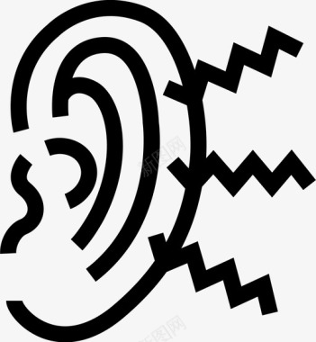 logo标识耳鸣健康噪音图标