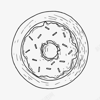 眼睛手绘甜甜圈食品手绘图标