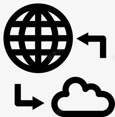 服务器全局云数据图标