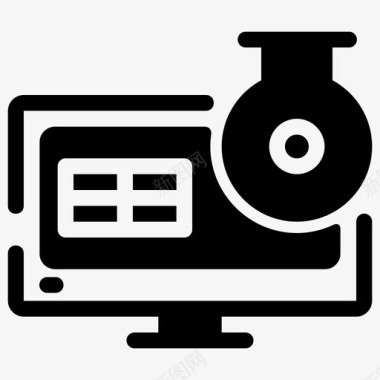 公共标识安全摄像机监视器安全安保图标