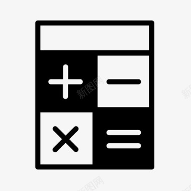 泼墨风格计算器会计计算图标