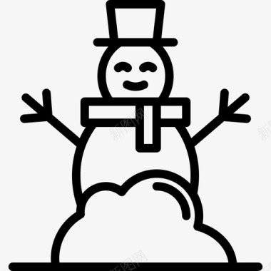 冬天的雪人雪人寒冷帽子图标