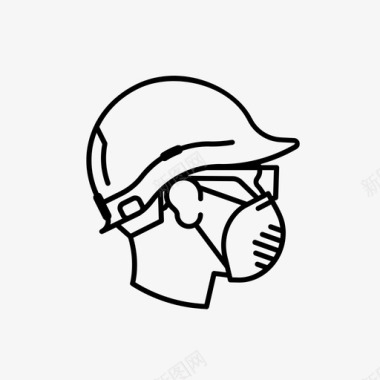头盔个人防护建筑工人护目镜图标