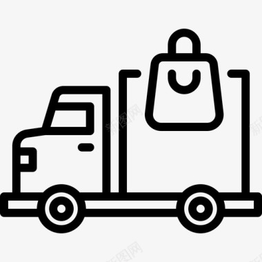 购物卡车送货箱车图标