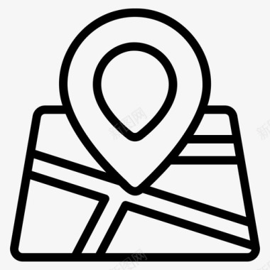 简单水墨地图gpsui图标